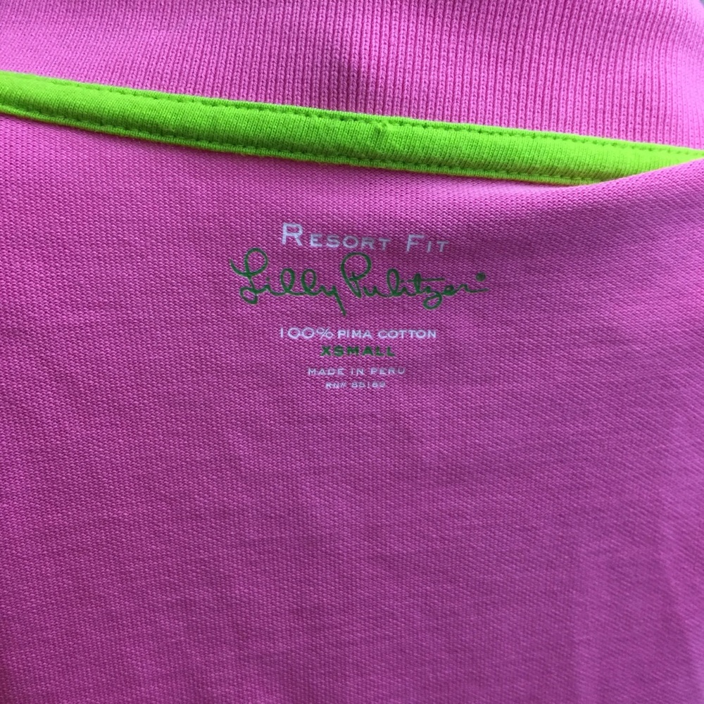 Lilly Pulitzer Pink Cotton Polo Shirt Top Blouse - Picture 6 of 8